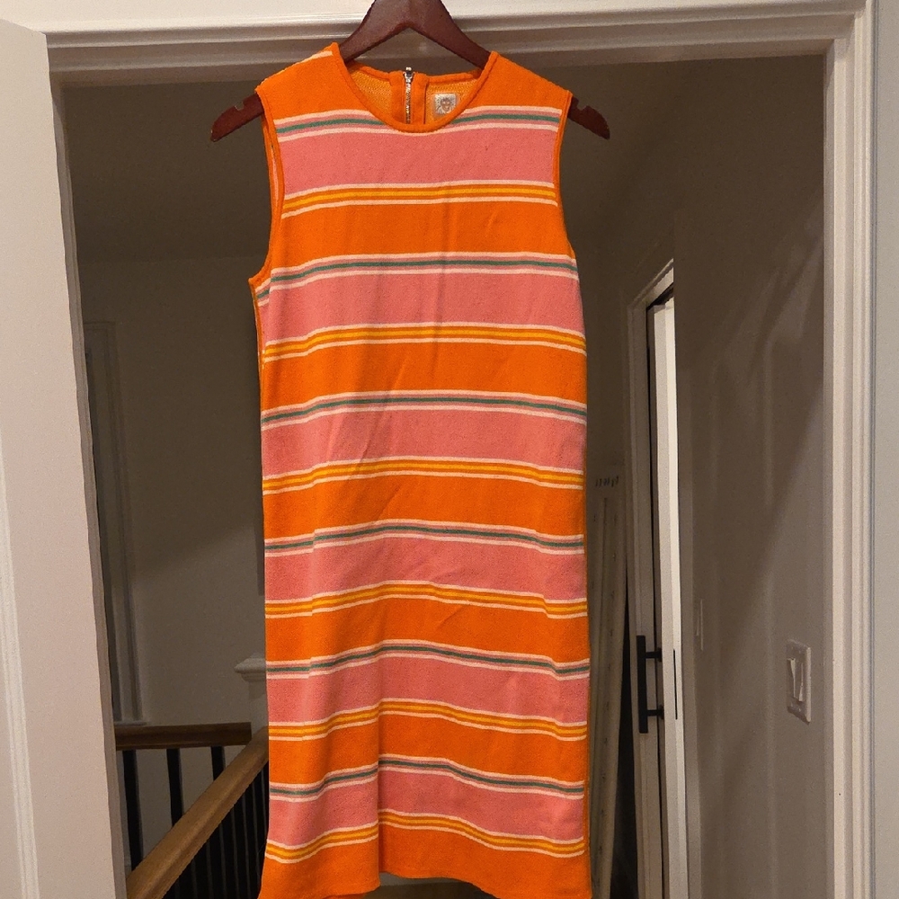 Anne Klein Orange Pink Sheath Mini Dress